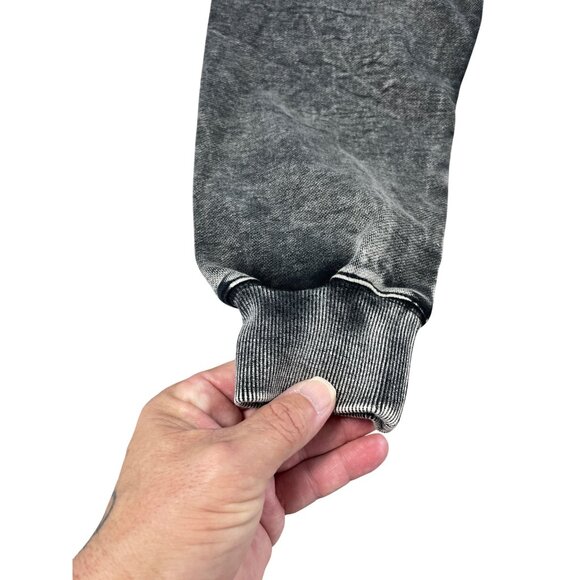 Die Authentic Distressed Die Washed Gray embroided Hoodie Sweatshirt L SKU 9333 - Picture 8 of 15